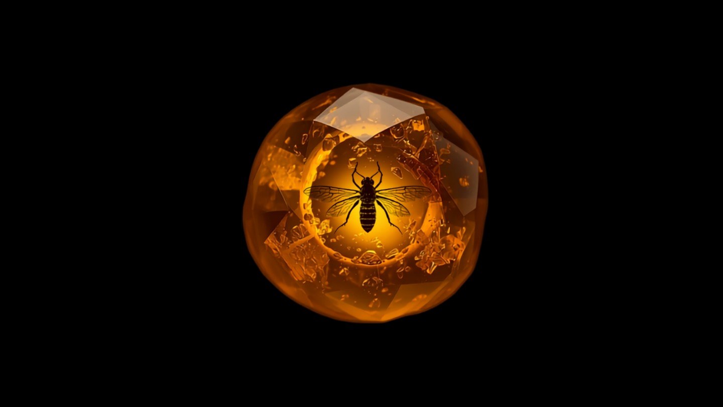 アンバー（琥珀）の標本写真